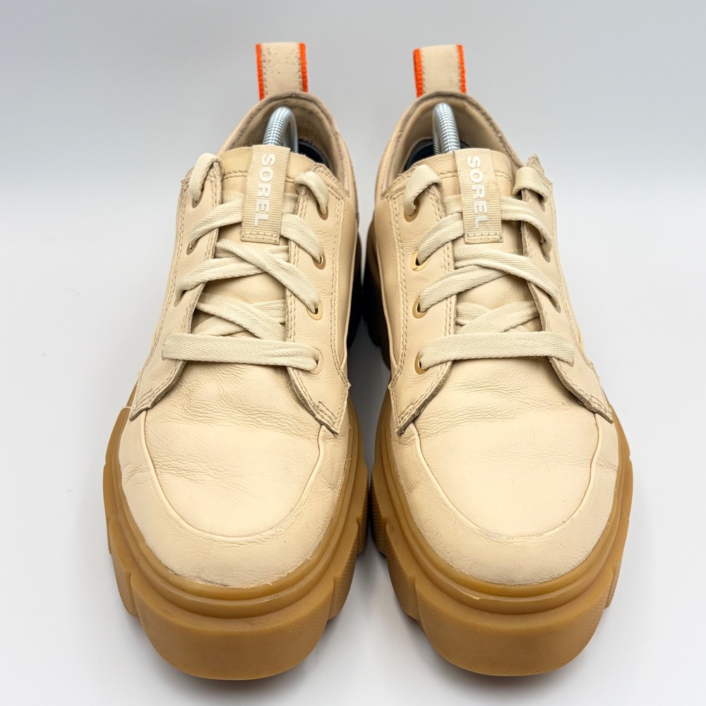 Sorel Caribou‎ X Womens 9 Waterproof Leather Platform Sneakers Cream Lug Sole - Picture 6 of 16